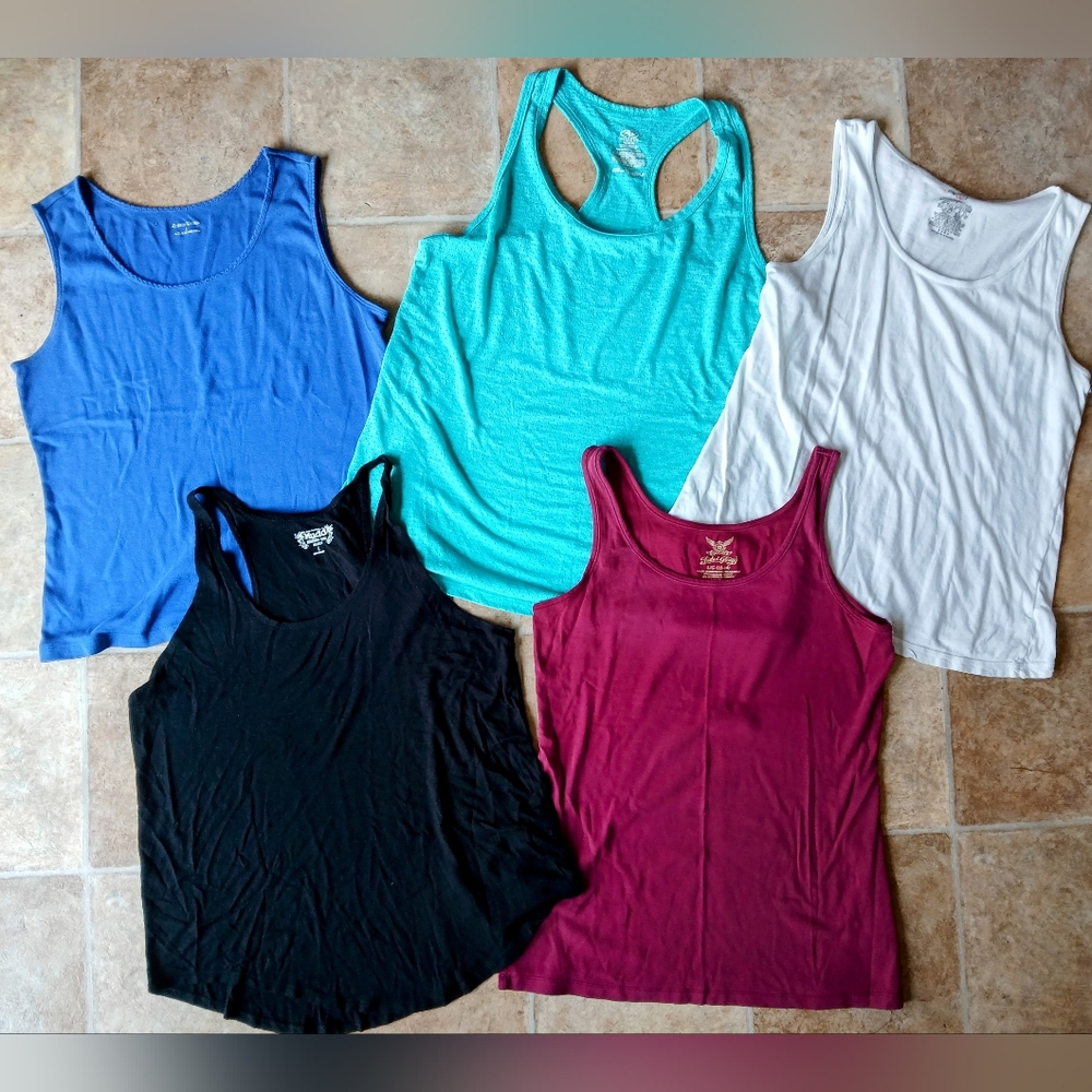Women's Assorted Tank Tops - Blue, Teal, White, Black, Burgundy